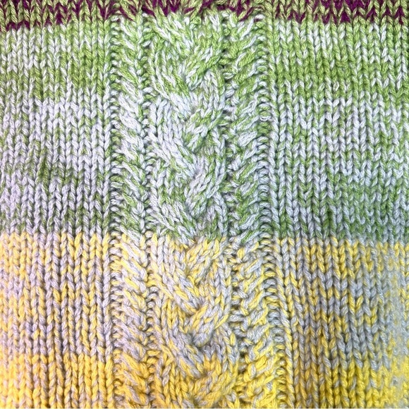 RARE 100% Cashmere Spencer Vladimir Multi-Color Hand-knit Turtleneck Sweater M/L - Picture 9 of 16